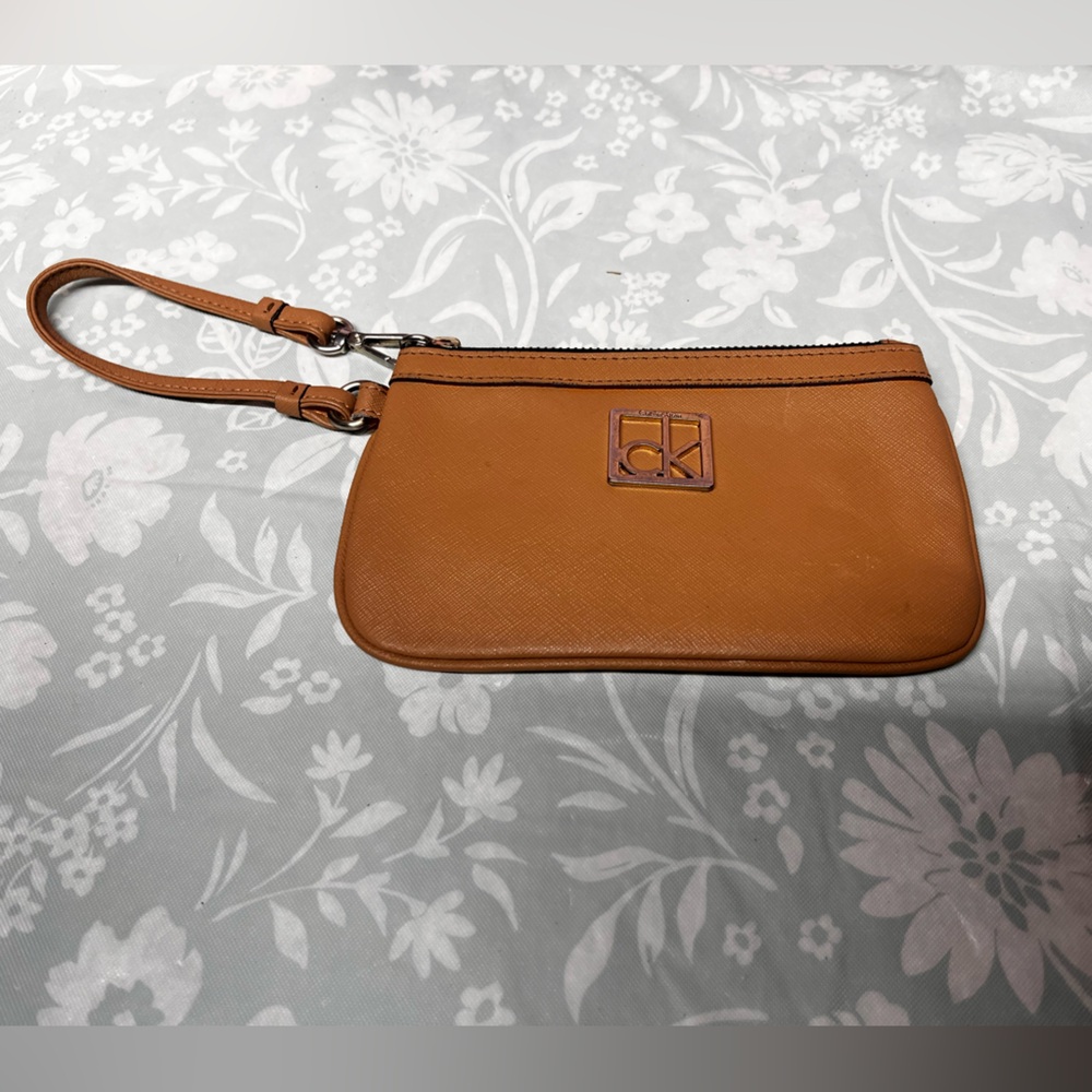 Calvin Klein Brown Wristlet with Logo